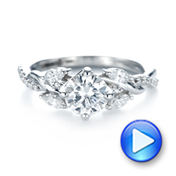 18k White Gold 18k White Gold Custom Diamond Engagement Ring - Video -  103418 - Thumbnail