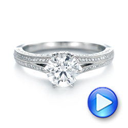  Platinum Custom Diamond Engagement Ring - Video -  103428 - Thumbnail