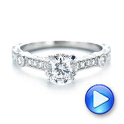  Platinum Platinum Vintage-inspired Diamond Engagement Ring - Video -  103433 - Thumbnail