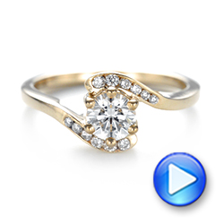 18k Yellow Gold 18k Yellow Gold Custom Interlocking Diamond Engagement Ring - Video -  103441 - Thumbnail