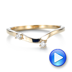 14k Yellow Gold Custom Interlocking Diamond Wedding Band - Video -  103442 - Thumbnail
