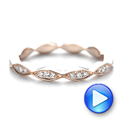 14k Rose Gold Custom Eternity Diamond Wedding Band - Video -  103459 - Thumbnail