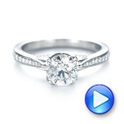 18k White Gold 18k White Gold Custom Diamond Engagement Ring - Video -  103464 - Thumbnail