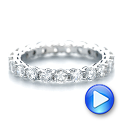 18k White Gold 18k White Gold Custom Diamond Eternity Wedding Band - Video -  103465 - Thumbnail