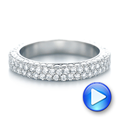 18k White Gold 18k White Gold Custom Edge-less Pave Diamond Eternity Wedding Band - Video -  103475 - Thumbnail