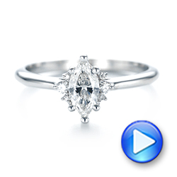  Platinum Platinum Custom Marquise Diamond Engagement Ring - Video -  103477 - Thumbnail