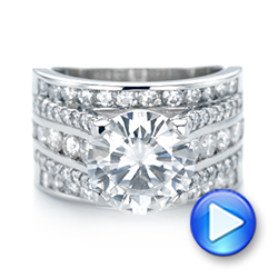 14k White Gold 14k White Gold Custom Diamond Engagement Ring - Video -  103487 - Thumbnail