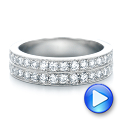 18k White Gold 18k White Gold Custom Diamond Wedding Band - Video -  103506 - Thumbnail