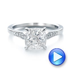 18k White Gold Custom Diamond Engagement Ring - Video -  103508 - Thumbnail