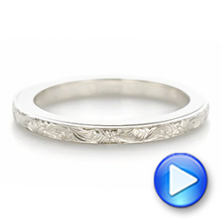  Platinum Platinum Custom Unplated Hand Engraved Wedding Band - Video -  103516 - Thumbnail