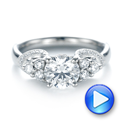 14k White Gold 14k White Gold Custom Diamond Engagement Ring - Video -  103519 - Thumbnail