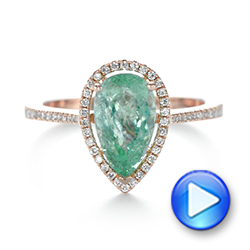 14k Rose Gold Custom Tourmaline And Diamond Engagement Ring - Video -  103523 - Thumbnail