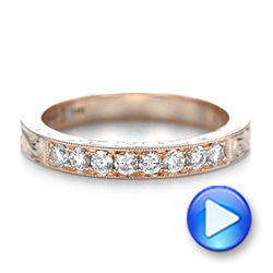 14k Rose Gold Custom Diamond Wedding Band - Video -  103530 - Thumbnail