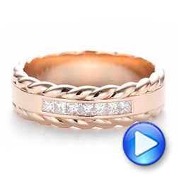 14k Rose Gold Custom Diamond Band - Video -  103532 - Thumbnail