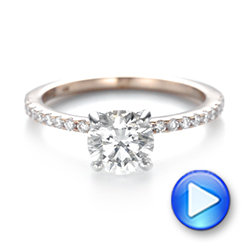 14k Rose Gold And 18K Gold 14k Rose Gold And 18K Gold Custom Two-tone Diamond Engagement Ring - Video -  103533 - Thumbnail