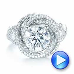  Platinum Custom Diamond Pave Engagement Ring - Video -  103544 - Thumbnail