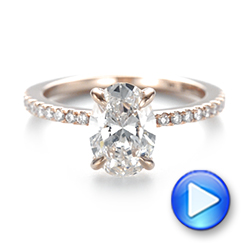 14k Rose Gold Custom Diamond Engagement Ring - Video -  103550 - Thumbnail