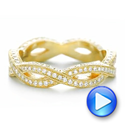 18k Yellow Gold Custom Eternity Diamond Wedding Band - Video -  103587 - Thumbnail