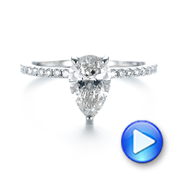 18k White Gold Custom Diamond Engagement Ring - Video -  103604 - Thumbnail