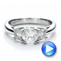  Platinum Custom Three Stone Engagement Ring - Video -  1458 - Thumbnail