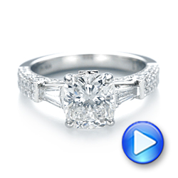 14k White Gold 14k White Gold Custom Pave Diamond Engagement Ring - Video -  103610 - Thumbnail