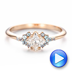 18k Rose Gold 18k Rose Gold Custom Aquamarine And Diamond Engagement Ring - Video -  103617 - Thumbnail