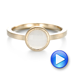 14k Yellow Gold Custom White Jade Solitaire Engagement Ring - Video -  103619 - Thumbnail