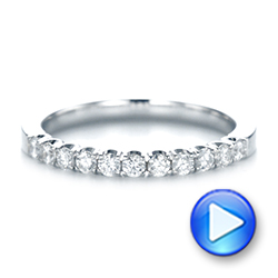 18k White Gold Brilliant Facet Split-prong Diamond Wedding Band - Video -  103663 - Thumbnail