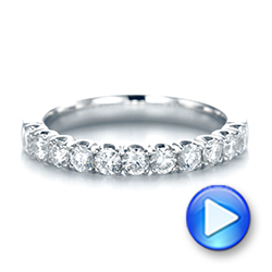 18k White Gold Brilliant Faceted Split-prong Diamond Wedding Band - Video -  103665 - Thumbnail