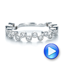 14k White Gold Women's Diamond Wedding Band - Video -  103666 - Thumbnail