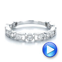 18k White Gold 18k White Gold Stackable Women's Wedding Band - Video -  103667 - Thumbnail