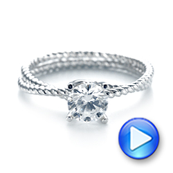 18k White Gold Braided Women's Engagement Ring - Video -  103674 - Thumbnail