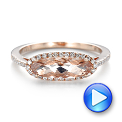 14k Rose Gold Morganite And Diamond Fashion Ring - Video -  103676 - Thumbnail
