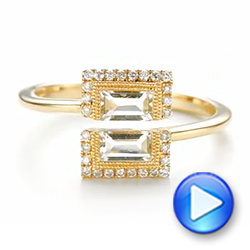 14k Yellow Gold Green Amethyst And Diamond Fashion Ring - Video -  103677 - Thumbnail