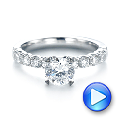 14k White Gold 14k White Gold Brilliant Facet Split-prong Diamond Engagement Ring - Video -  103681 - Thumbnail