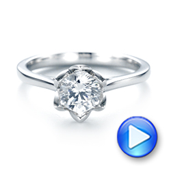  Platinum Platinum Peekaboo Diamond Solitaire Engagement Ring - Video -  103684 - Thumbnail