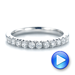 18k White Gold French Cut Diamond Wedding Band - Video -  103704 - Thumbnail