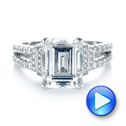  Platinum Platinum Emerald Diamond Engagement Ring - Video -  103715 - Thumbnail