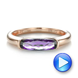 18k Rose Gold 18k Rose Gold East-west Amethyst Fashion Ring - Video -  103757 - Thumbnail