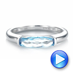  Platinum Platinum Blue Topaz Stackable Fashion Ring - Video -  103760 - Thumbnail