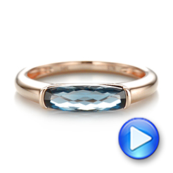 14k Rose Gold East-west London Blue Topaz Fashion Ring - Video -  103762 - Thumbnail