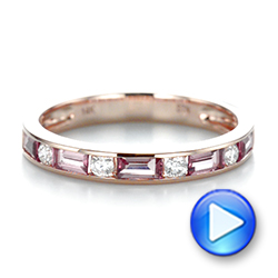 14k Rose Gold Pink Tourmaline And Diamond Ring - Video -  103764 - Thumbnail