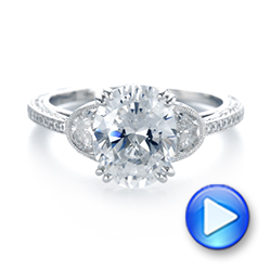 14k White Gold 14k White Gold Three-stone Diamond Engagement Ring - Video -  103774 - Thumbnail