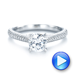 14k White Gold 14k White Gold Pave Diamond Engagement Ring - Video -  103829 - Thumbnail