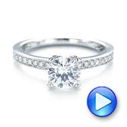 18k White Gold Diamond Engagement Ring - Video -  103832 - Thumbnail