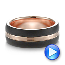 Modern Men's Carbon Fiber Wedding Ring - Video -  103838 - Thumbnail