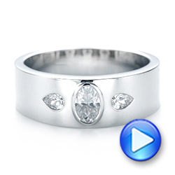 18k White Gold 18k White Gold Custom Diamond Men's Wedding Band - Video -  103840 - Thumbnail