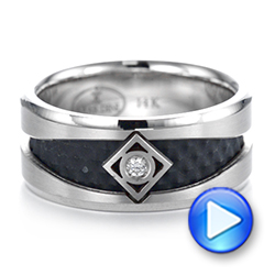 Carbon Fiber Inlay Wedding Band - Video -  103841 - Thumbnail