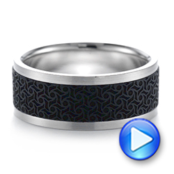 Carbon Fiber Inlay Wedding Band - Video -  103844 - Thumbnail