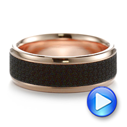 Carbon Fiber Inlay Wedding Band - Video -  103846 - Thumbnail